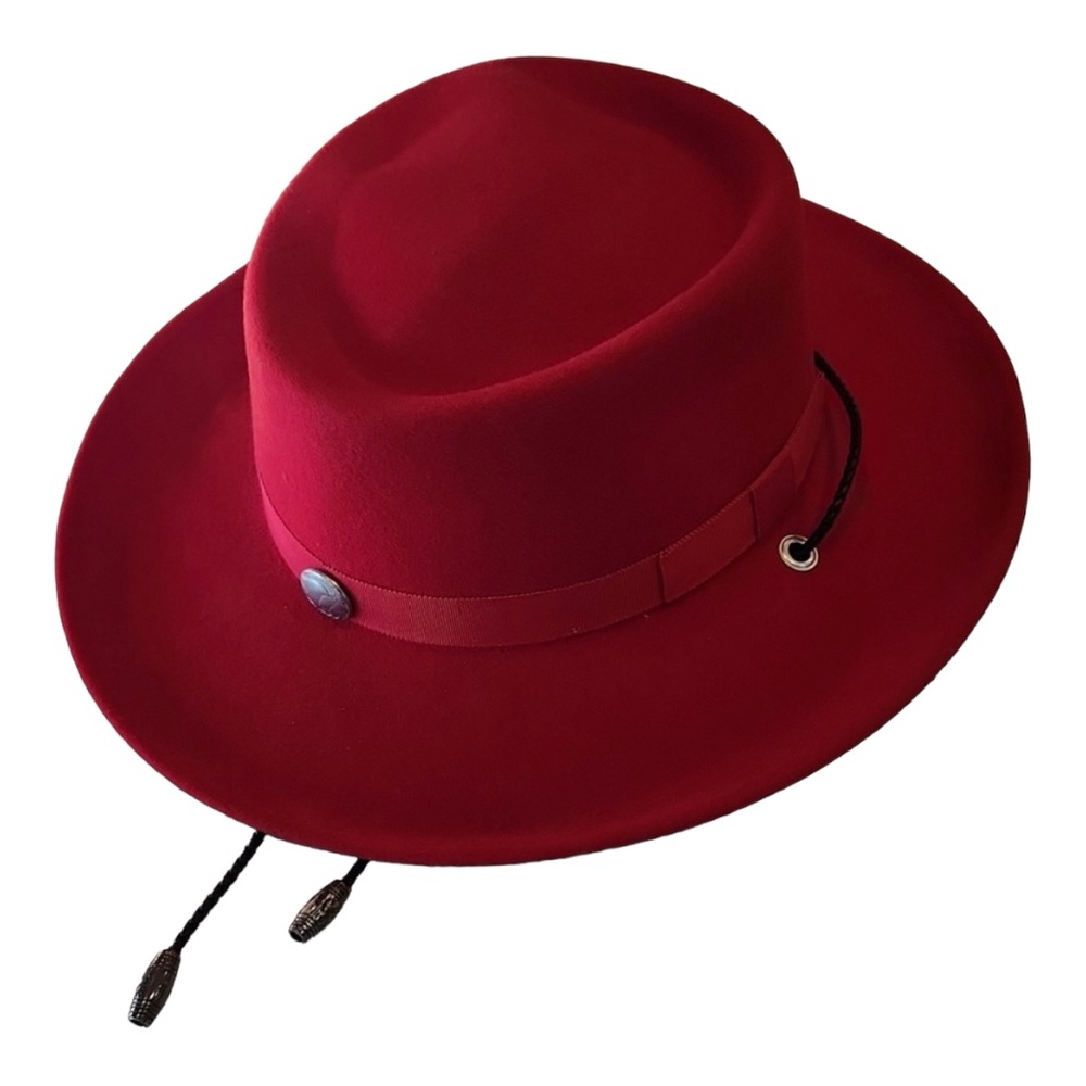 100% WOOL Hat, Red Women Hat MADE IN USA